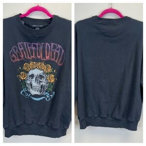 American Eagle Outfitters XS Dark Gray Grateful Dead Crewneck Sweater